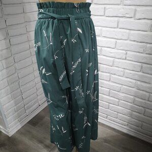 2/$30.00 - Shein Ladies Size Medium Elastic & Tie Waist Leaf Palazzo Pants